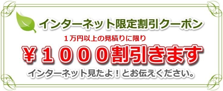 インターネット限定1000円オフクーポン